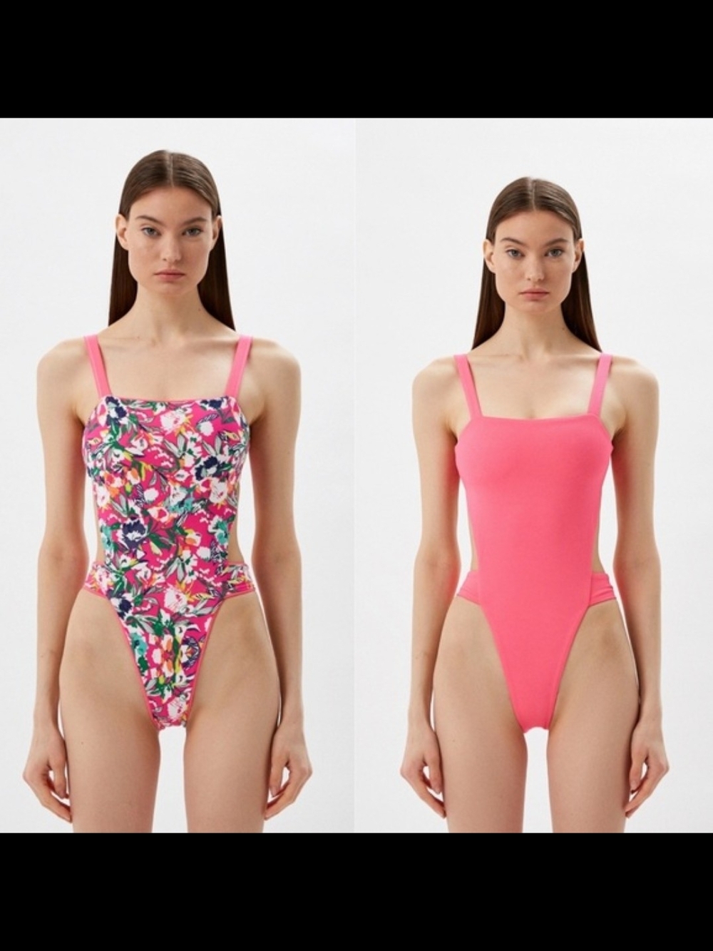 Maaji Pink Floral & Solid Reversible Tropical One-Piece Trikini Swimsuit